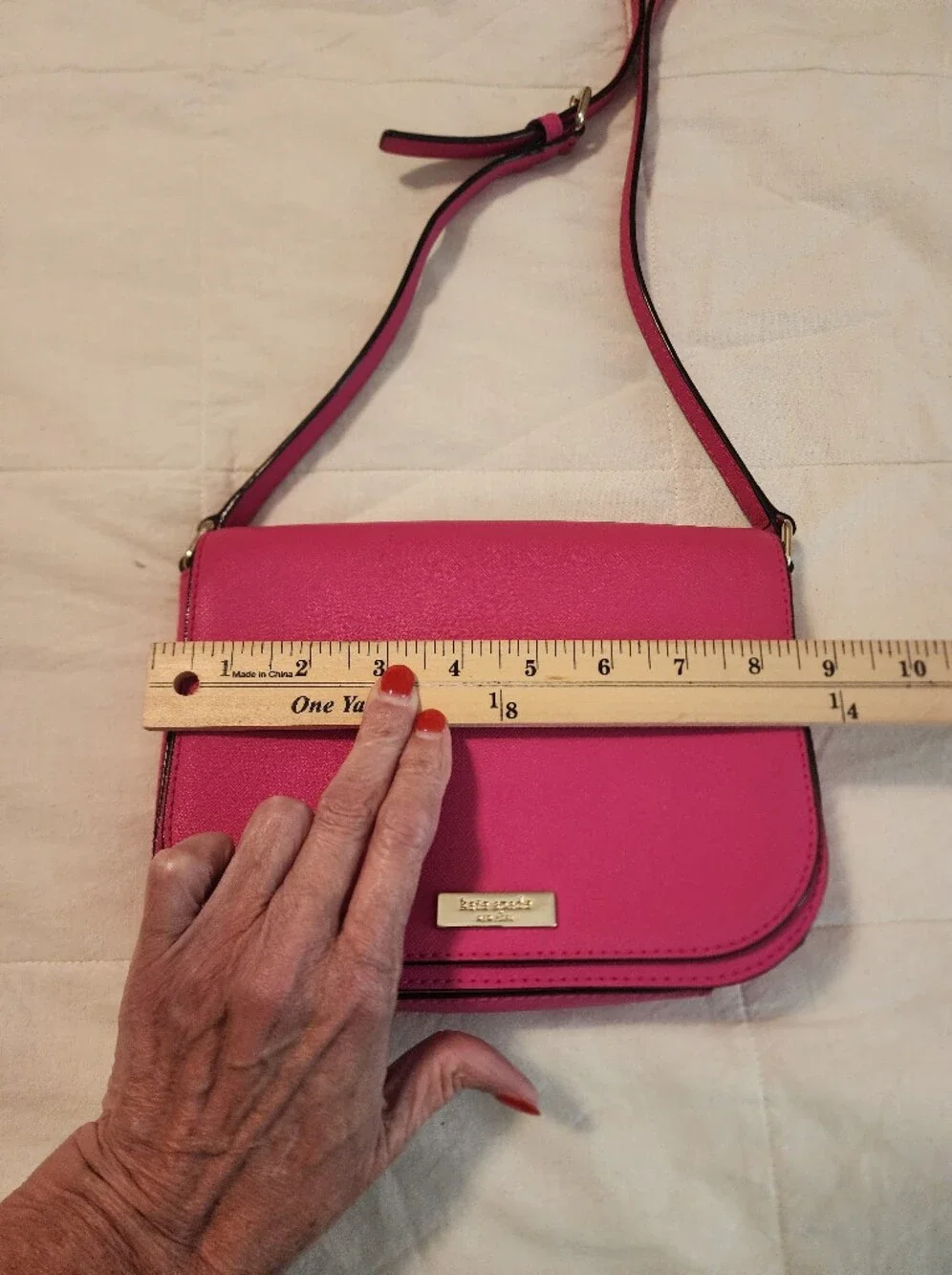 Kate Spade Hot Pink Crossbody Flap Bag Gold Hardware Barbie Mobwife Bold